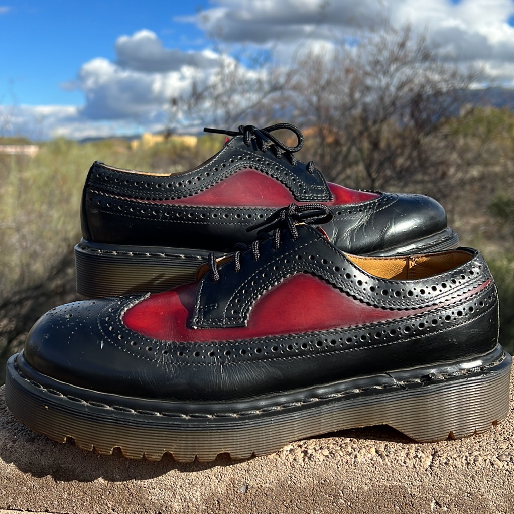 Dr. Martens Mie Vintage 2-Tone Brogue Wingtip Oxfords Uk 7